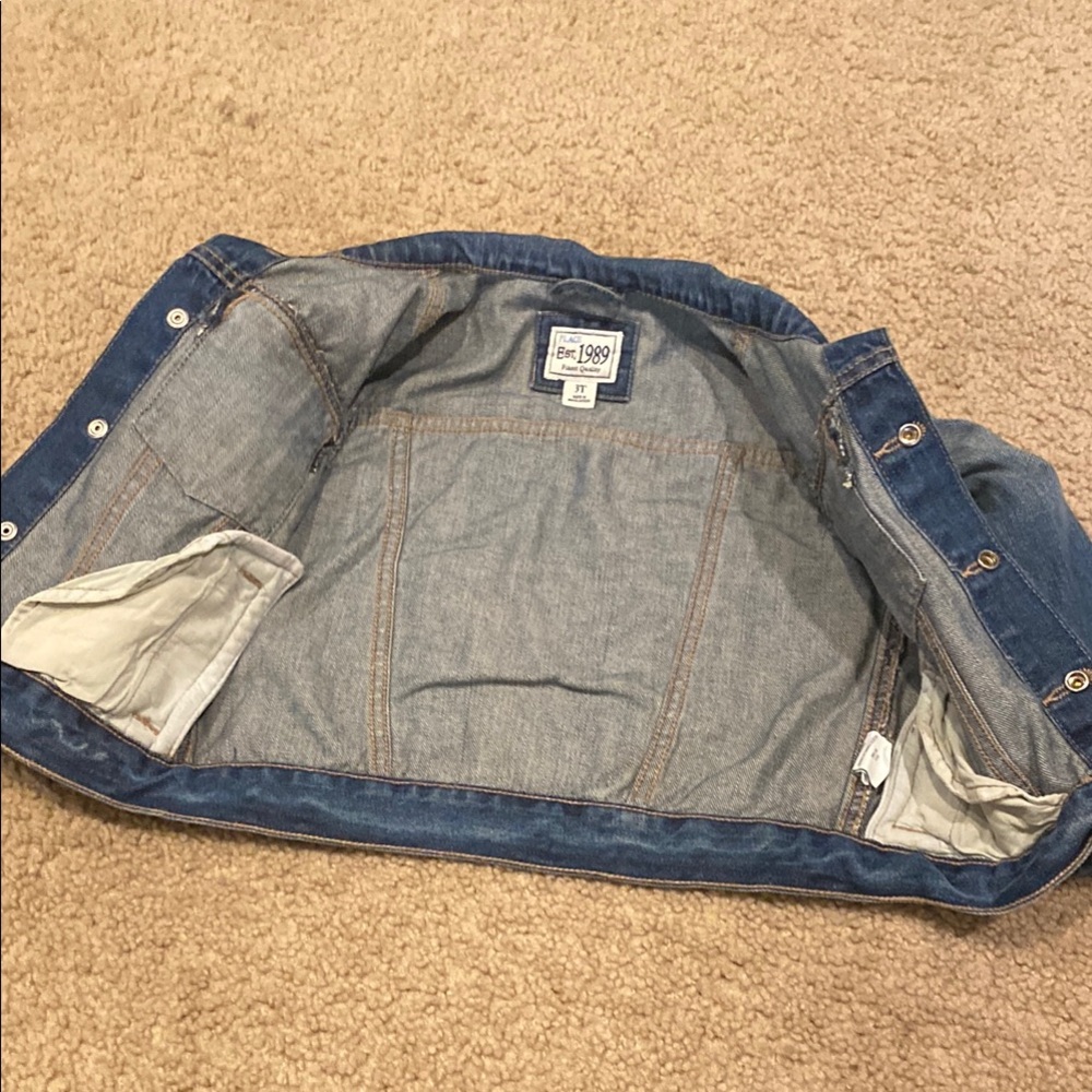 Place Blue Jean Jacket with Classic Trucker Style and Contrasting Stitching - Picture 6 of 10